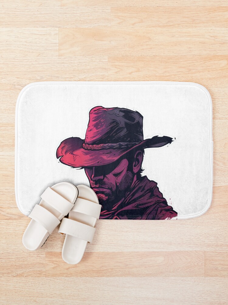 Thumbnail 1 of 6, Bath Mat, Cowboy designed and sold by ReviveDesigne.