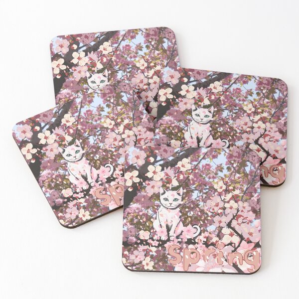 Item preview, cherry blossom tree and cat designed and sold by zzzozzo.