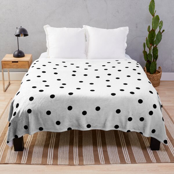 Black and white polka dots  Throw Blanket