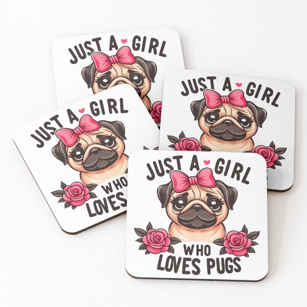 Item preview, Just A Girl Who Loves Pugs designed and sold by Hairball-Pets.