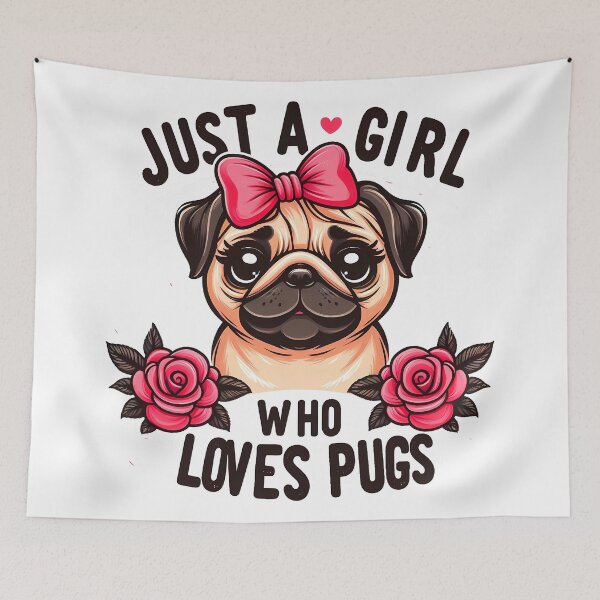 Item preview, Just A Girl Who Loves Pugs designed and sold by Hairball-Pets.