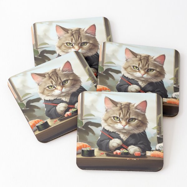 Item preview, Sushi Cat Dining Out designed and sold by ObiWineKenobi47.