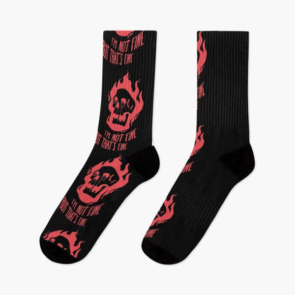 Item preview, I'm Not Fine But That's Fine Burning Skull designed and sold by IggysArrrt.