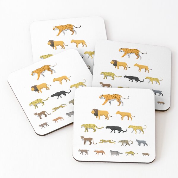 Item preview, Big Cats Tiger Lion Leopard Side Walking Profile designed and sold by SUPERHERON.