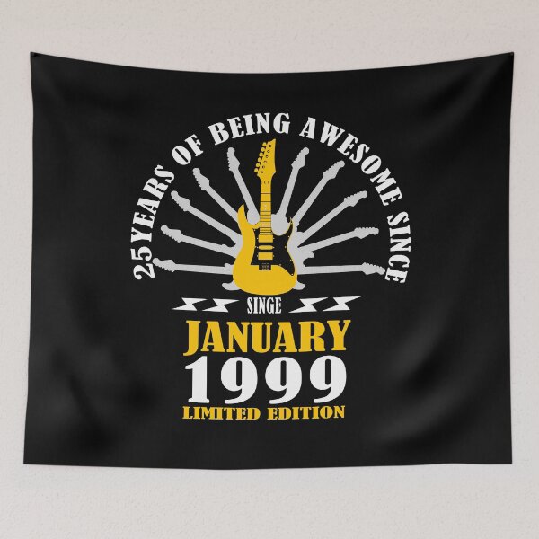 Item preview, 25 Geburtstag Retro Vintage Gitarristen Gitarrenliebhaber JANUARY designed and sold by studiopekepeke.