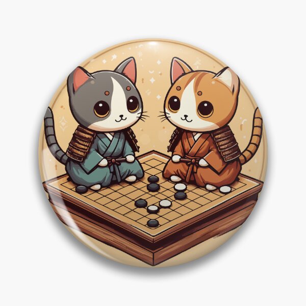Item preview, Kawaii gato samuráis van juego de mesa baduk designed and sold by TomFrontierArt.