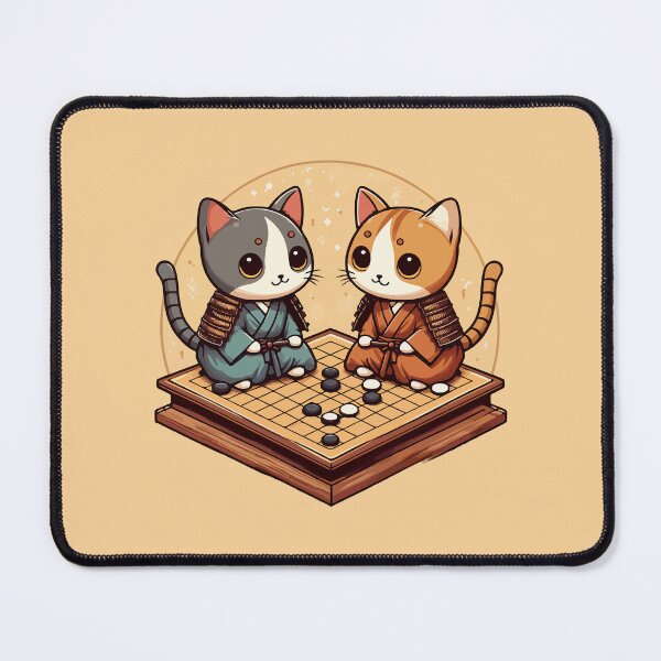 Item preview, Kawaii cat samurais go board game baduk designed and sold by TomFrontierArt.