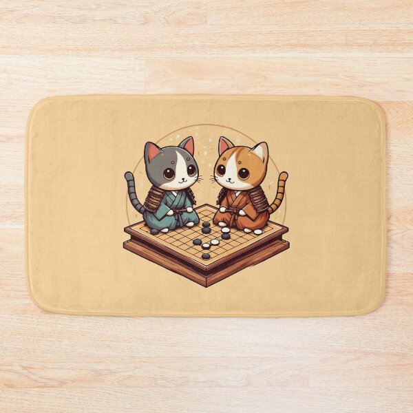 Item preview, Kawaii cat samurais go board game baduk designed and sold by TomFrontierArt.