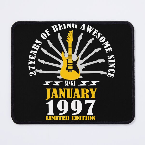Item preview, 27 Geburtstag Retro Vintage Gitarristen Gitarrenliebhaber JANUARY designed and sold by studiopekepeke.