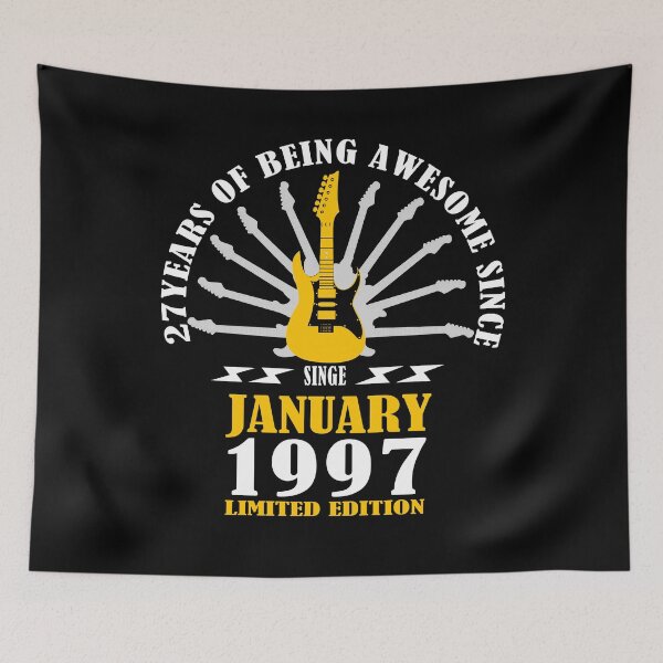 Item preview, 27 Geburtstag Retro Vintage Gitarristen Gitarrenliebhaber JANUARY designed and sold by studiopekepeke.