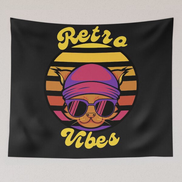 Item preview, Retro Cat Vibes - Creative Art  designed and sold by Lukars77.