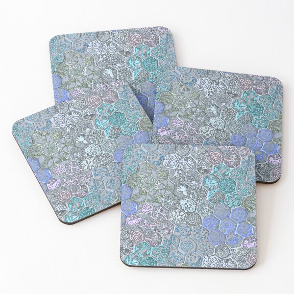 Item preview, Hexagon Tiles with Geometric Patterns (Bright) designed and sold by thecakelin.