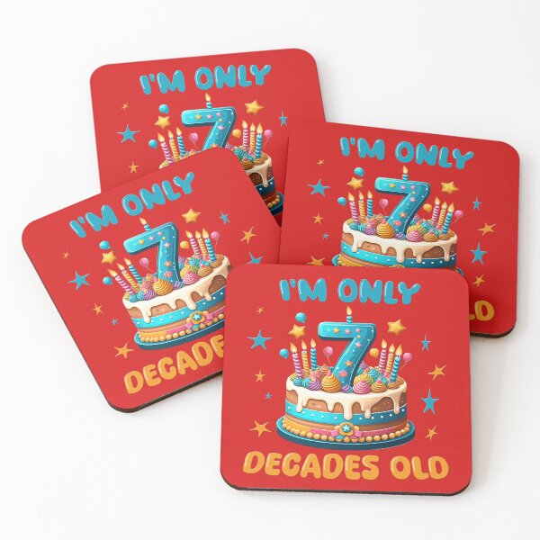 Item preview, I'm Only 7 Decades Old happy 70th birthday humor designed and sold by AlchemyColor.