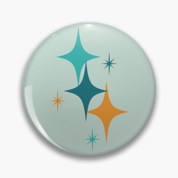 Item preview, Mid Century Modern Atomic Starburst Teal, Aqua, Orange designed and sold by trdstudio.