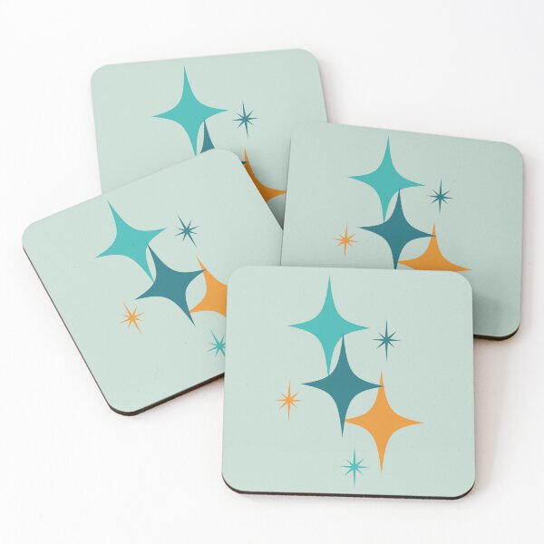 Item preview, Mid Century Modern Atomic Starburst Teal, Aqua, Orange designed and sold by trdstudio.