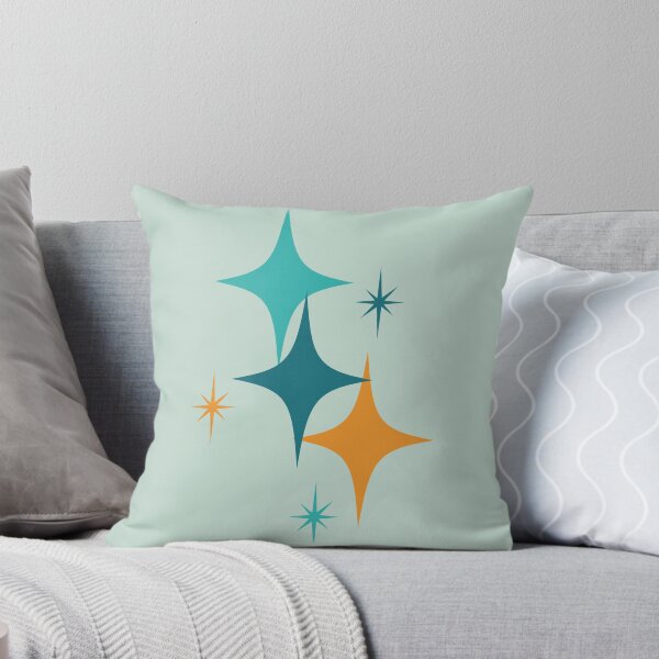 Item preview, Mid Century Modern Atomic Starburst Teal, Aqua, Orange designed and sold by trdstudio.