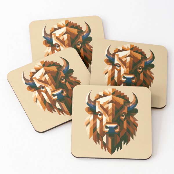 Item preview, Geometric Abstract Bison - Color designed and sold by Amanda-S-Olsen.