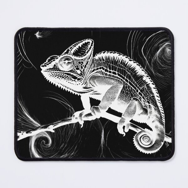 Item preview, Chameleon Monochrome Black White Ink Pen Pattern Inverse designed and sold by ShaViArt.