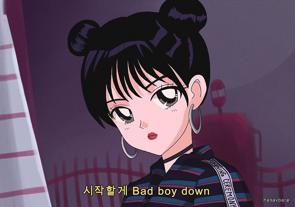 "Red Velvet Irene - Bad Boy 90's anime" by hanavbara | Redbubble