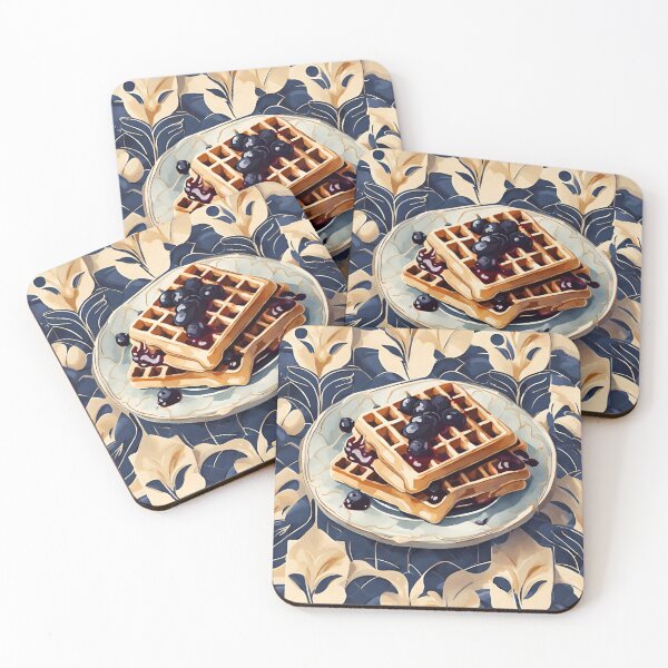 Item preview,  Blueberry jam and waffles, blackberry syrup, art deco vintage style  designed and sold by Sugar Wisdom .