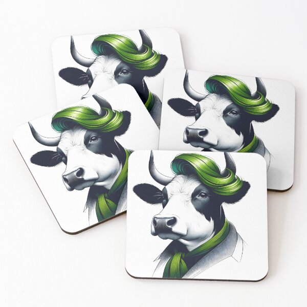 Item preview, Stylish cow with green hair designed and sold by Art-Babble.