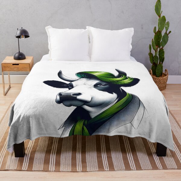 Item preview, Stylish cow with green hair designed and sold by Art-Babble.