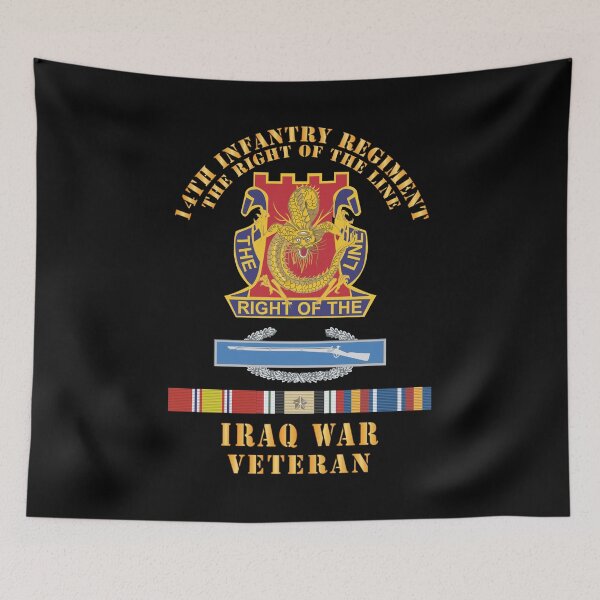 Item preview, Army - DUI - 14th Infantry Regiment The right of the line w CIB -  IRAQ SVC X 300 designed and sold by Military Insignia Products.