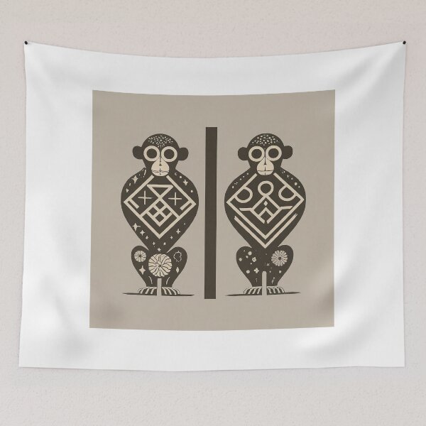 Item preview, Two Monkeys  designed and sold by yellowveggiez.