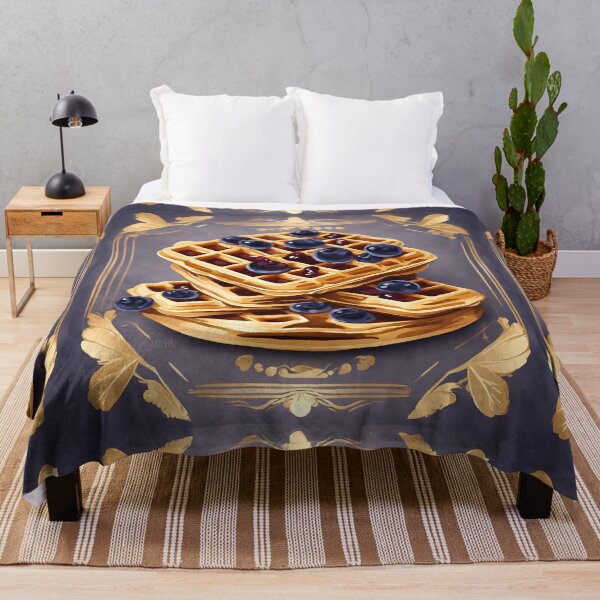 Item preview, Blueberry jam and waffles, blackberry syrup, art deco vintage style designed and sold by Sugar Wisdom .