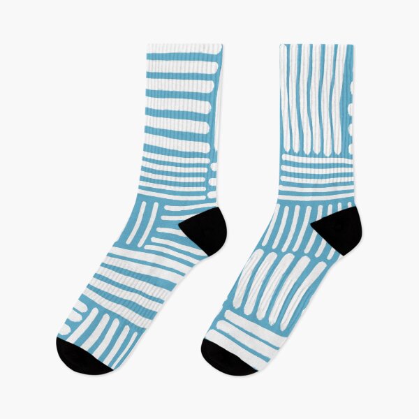 Item preview, Multi Hand Drawn Stripes, White on Blue designed and sold by OneThreeSix.