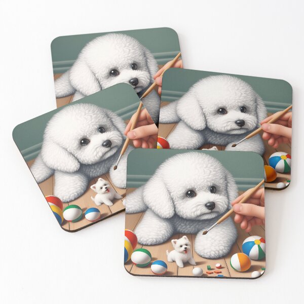 Aperçu de l'œuvre Bichon Frise Dog Cartoon Adventures créée et vendue par PawspectCreate.