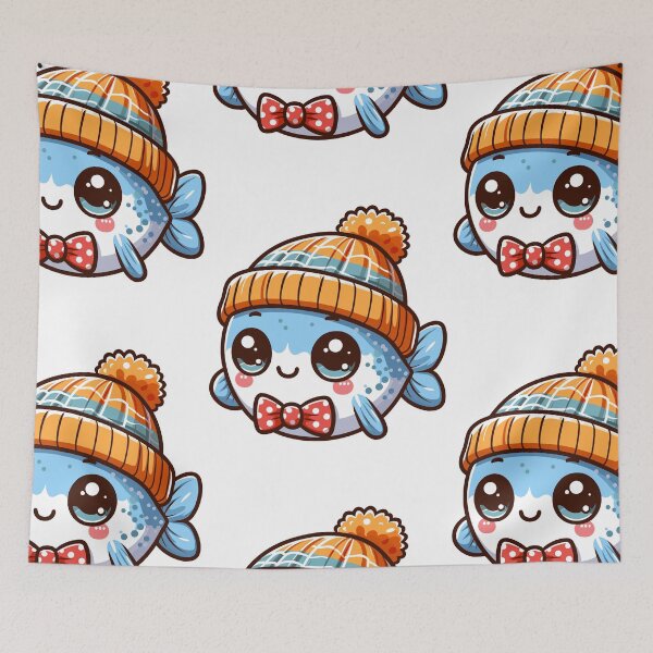 Item preview, Fish with Hat designed and sold by ArtfulWeave.