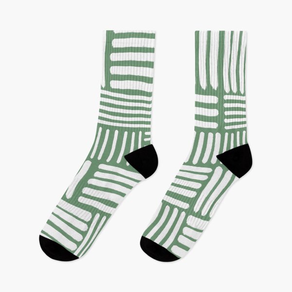 Item preview, Multi Hand Drawn Stripes, White on Green designed and sold by OneThreeSix.