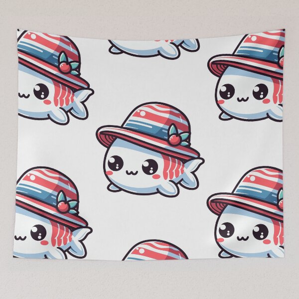 Item preview, Stylish Fish with Hat designed and sold by ArtfulWeave.