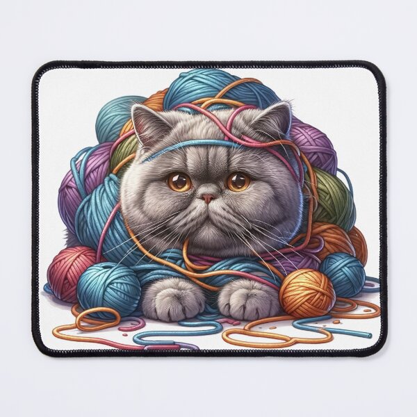 Item preview, British Shorthair in Yarn Tangle - Funny Cat designed and sold by vogocom.
