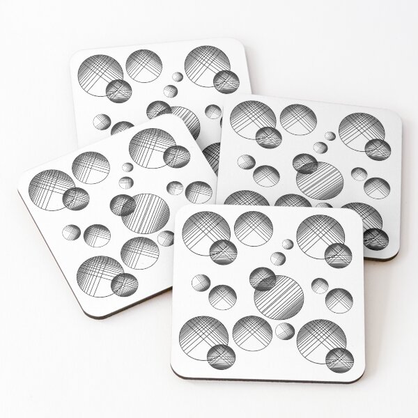 Item preview, Monochrome geometric pattern with circles and lines. Black and white designed and sold by KateQR.