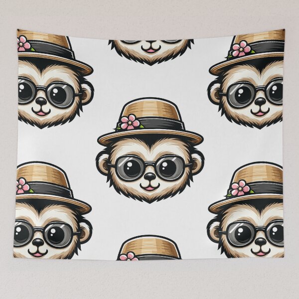 Item preview, Gibbon with Hat designed and sold by ArtfulWeave.