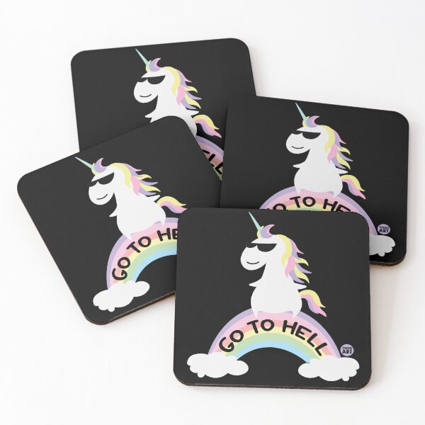 Item preview, GO TO HELL Rainbow & Unicorn Sticker designed and sold by TODD GOLDMAN.