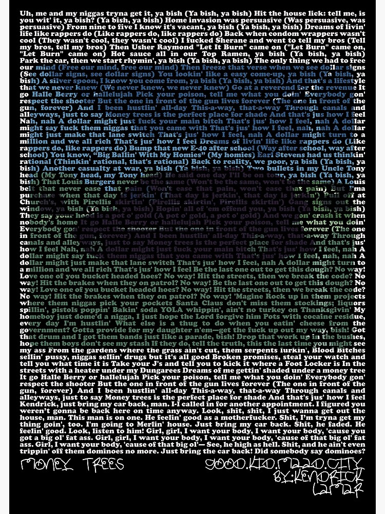 Money trees lyrics discount