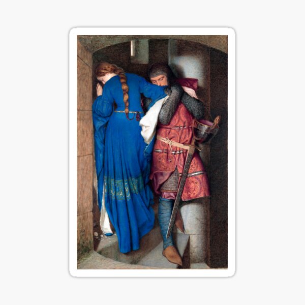 Item preview, Hellelil and Hildebrand, the Meeting on the Turret Stairs by Frederic William Burton designed and sold by TeeARTHY.