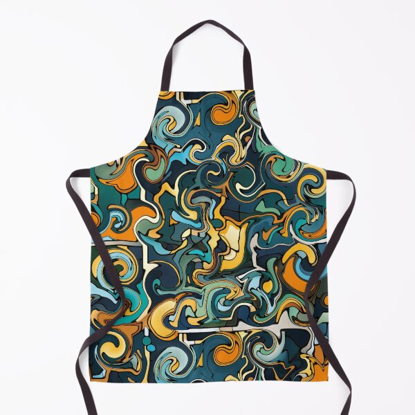 Item preview, Fantasy pattern blue yellow orange green areas circles lines designed and sold by G-M-Designs.