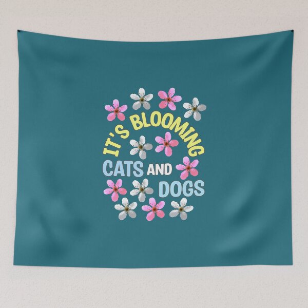 Item preview, It's blooming cats and dogs cute and funny spring greetings designed and sold by mariya-ivanova.