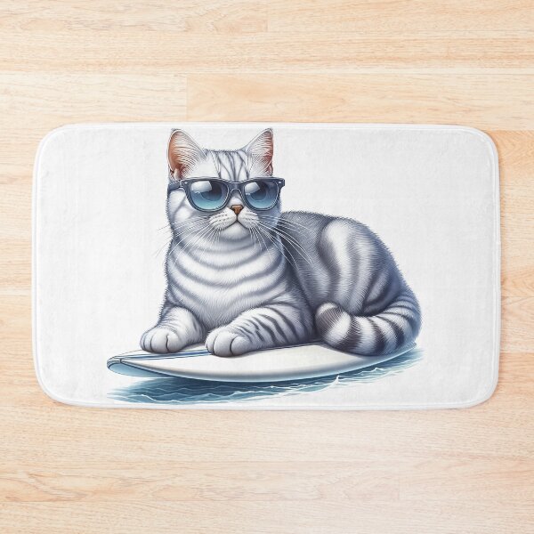 Item preview, Burmilla Cat Silver Surfer - Funny Cat designed and sold by vogocom.