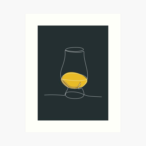 Item preview, Glencairn Glass One Line White Design designed and sold by TheWhiskyBox.