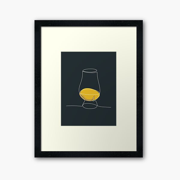 Item preview, Glencairn Glass One Line White Design designed and sold by TheWhiskyBox.