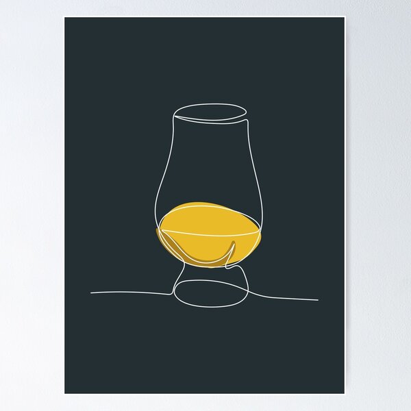Item preview, Glencairn Glass One Line White Design designed and sold by TheWhiskyBox.