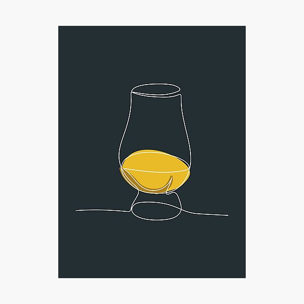 Item preview, Glencairn Glass One Line White Design designed and sold by TheWhiskyBox.