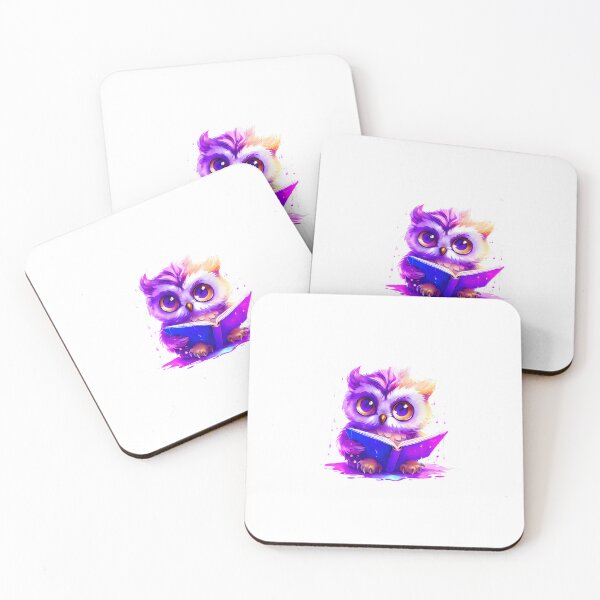 Item preview, Pink & Blue Cute Baby Owl Reading a Book designed and sold by kalyssa44.
