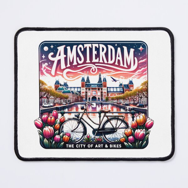 Item preview, Amsterdam Sticker - Minimalist Travel Design for Art & Bike Lovers designed and sold by pod24.