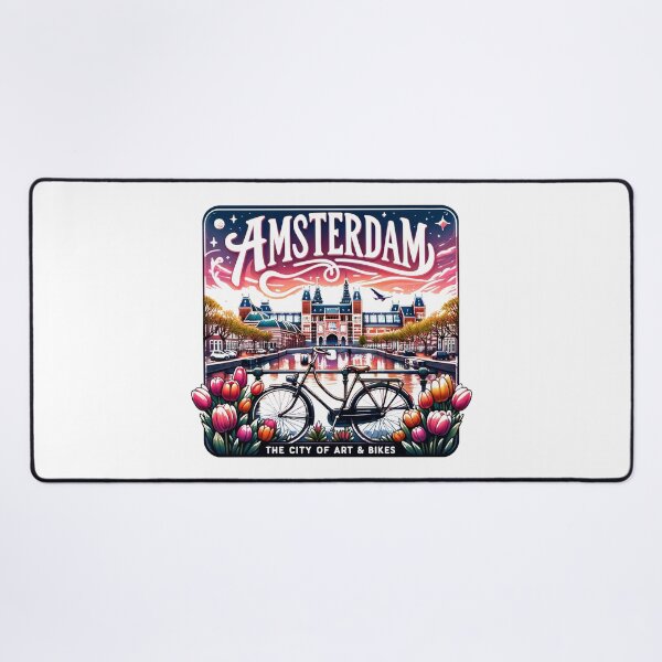 Item preview, Amsterdam Sticker - Minimalist Travel Design for Art & Bike Lovers designed and sold by pod24.